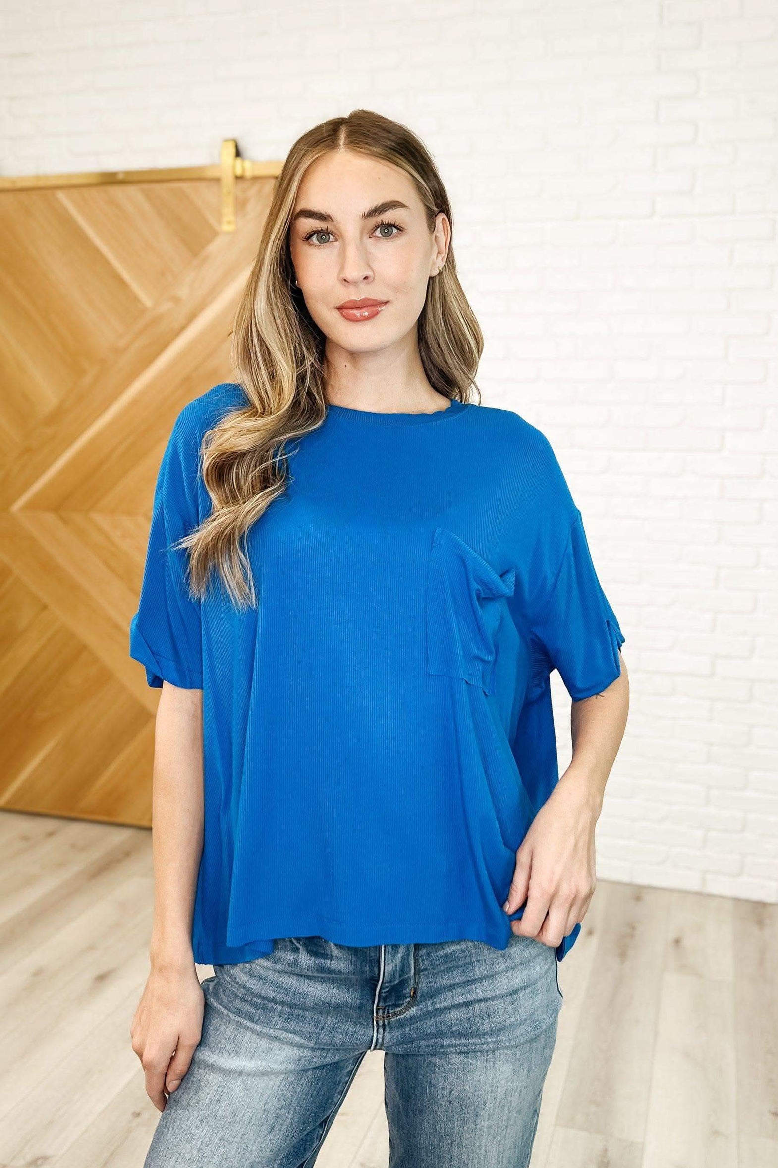 Bare Necessitee Relaxed Tee in Ocean Blue - SwagglyLife Home & Fashion